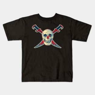 Color Pirate Skull with Swords Kids T-Shirt